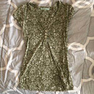 Olive green floral T-shirt